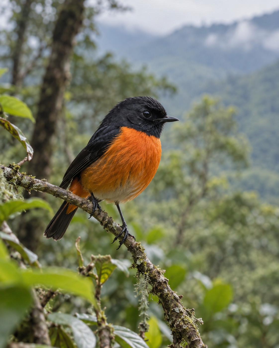 Black & Orange Flycatcher at Blackberry Hills
