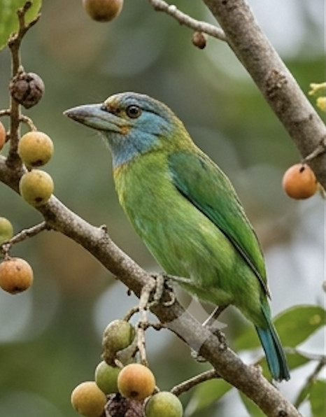 Small Green Barbet at Blackberry Hills