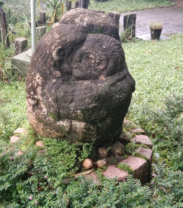 Stone sculpture in the landscape at Blackberry Hills Munnar