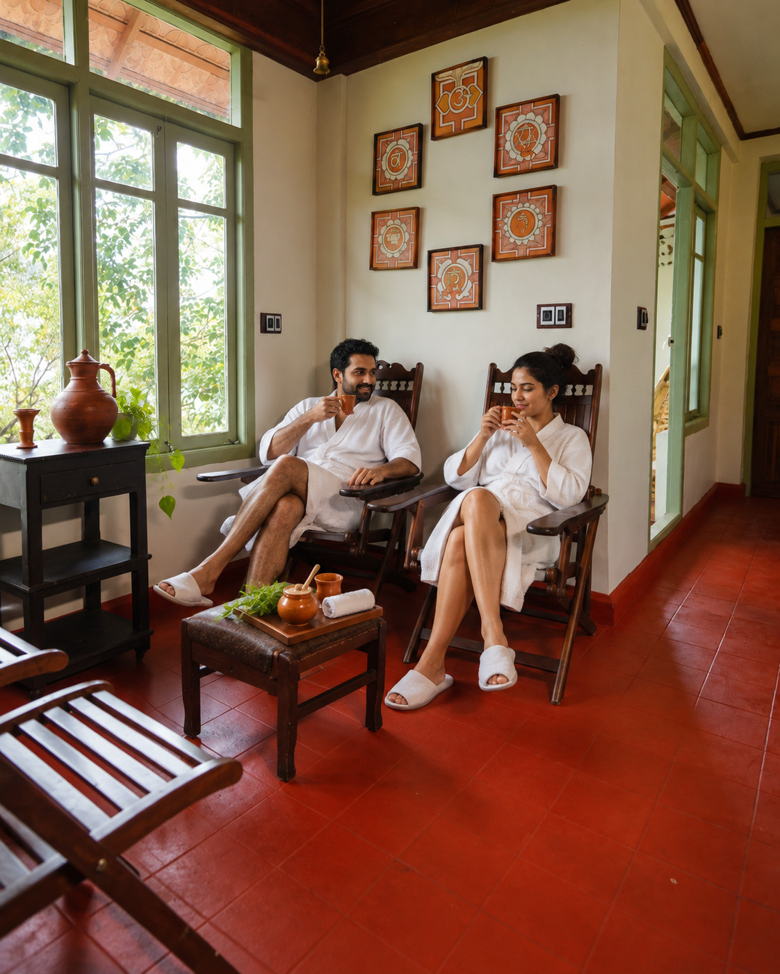 Couple relaxing at Sisal Spa Blackberry Hills Munnar